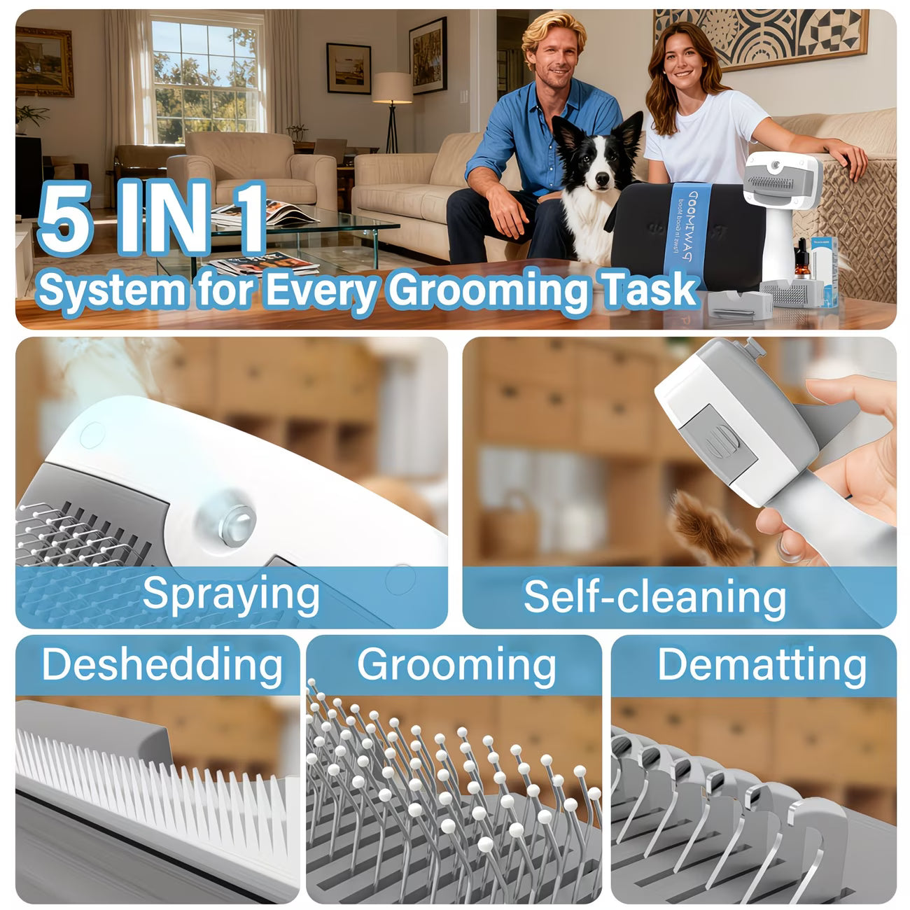 AZORAVERO™ 5 in 1 Pet Steam Brush